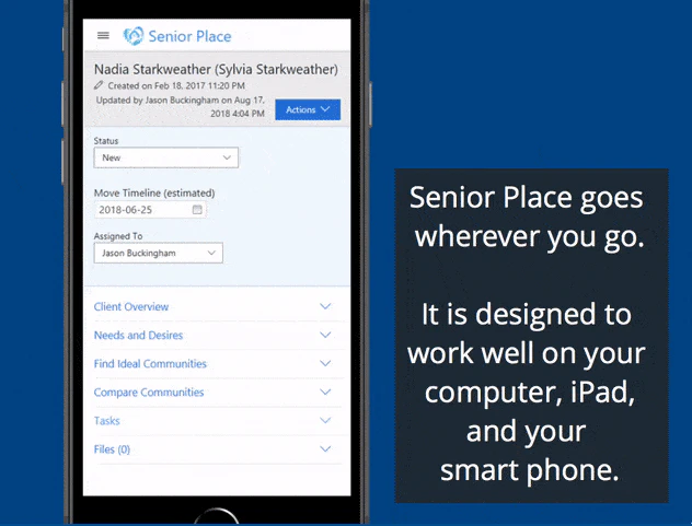 screenshot of Senior Place